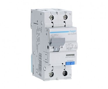 Диференційний автоматичний вимикач 1+N, 40A, 30 mA, С, 6 КА, A, 2м (00000107522)