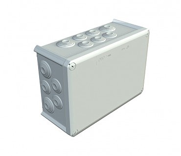 Коробка розподільча Т-350 з каб. вводами, 285х201х120, ІР66, ультрафіолетостійкий, ударостій (5 шт) (00000002327)
